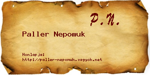 Paller Nepomuk névjegykártya